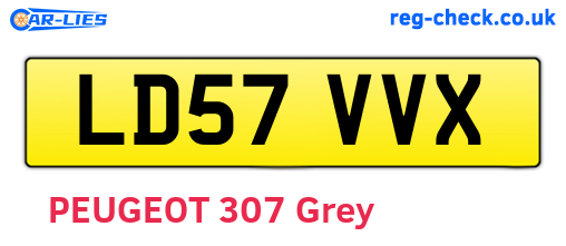 LD57VVX are the vehicle registration plates.