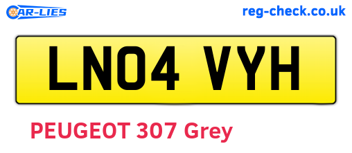 LN04VYH are the vehicle registration plates.