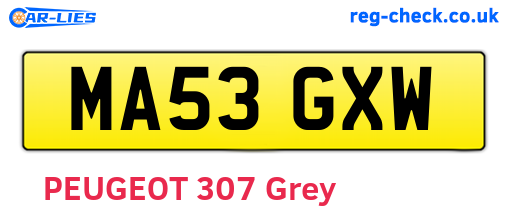 MA53GXW are the vehicle registration plates.