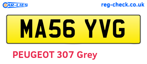 MA56YVG are the vehicle registration plates.