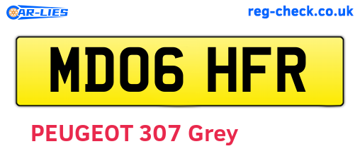 MD06HFR are the vehicle registration plates.