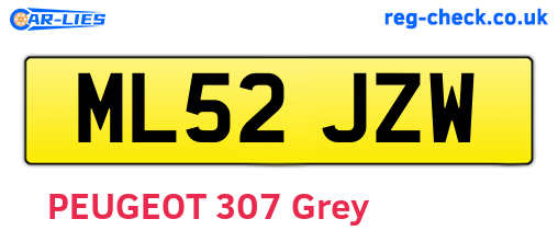 ML52JZW are the vehicle registration plates.
