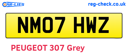 NM07HWZ are the vehicle registration plates.