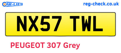 NX57TWL are the vehicle registration plates.