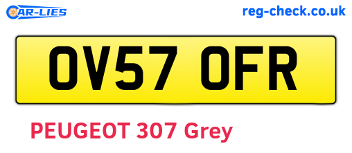 OV57OFR are the vehicle registration plates.