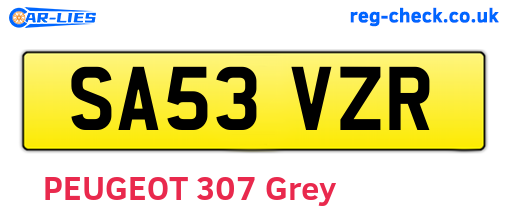 SA53VZR are the vehicle registration plates.