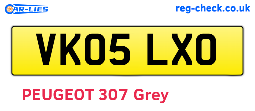 VK05LXO are the vehicle registration plates.