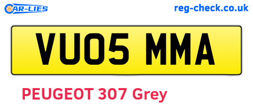 VU05MMA are the vehicle registration plates.