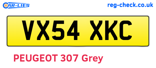 VX54XKC are the vehicle registration plates.