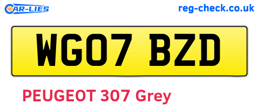 WG07BZD are the vehicle registration plates.