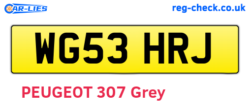 WG53HRJ are the vehicle registration plates.