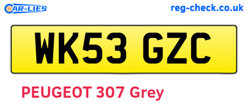 WK53GZC are the vehicle registration plates.