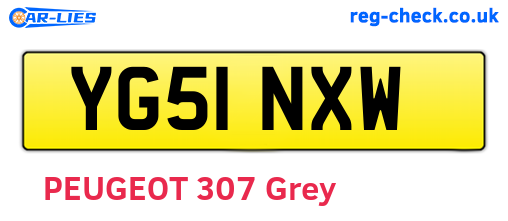 YG51NXW are the vehicle registration plates.