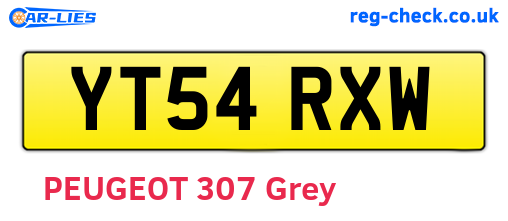 YT54RXW are the vehicle registration plates.