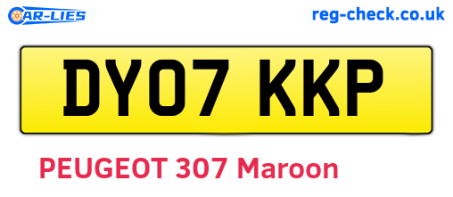 DY07KKP are the vehicle registration plates.