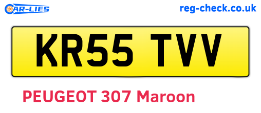 KR55TVV are the vehicle registration plates.