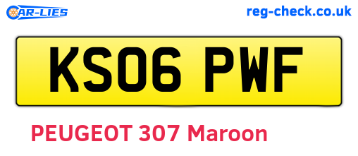 KS06PWF are the vehicle registration plates.