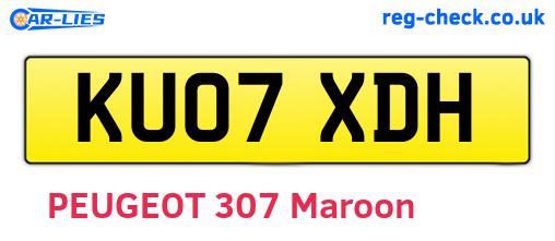 KU07XDH are the vehicle registration plates.