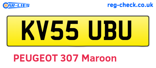 KV55UBU are the vehicle registration plates.