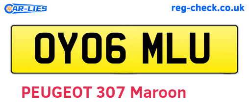 OY06MLU are the vehicle registration plates.