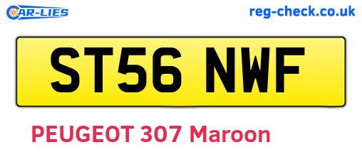ST56NWF are the vehicle registration plates.