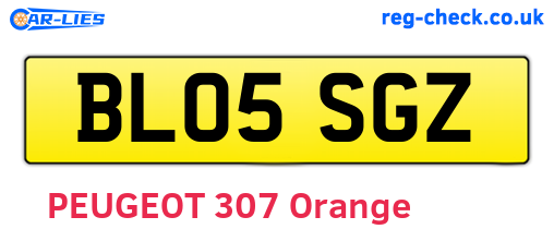 BL05SGZ are the vehicle registration plates.