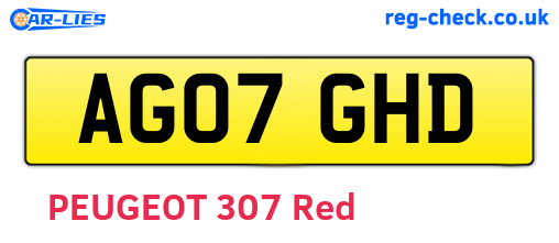 AG07GHD are the vehicle registration plates.