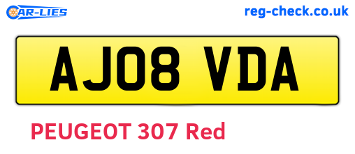 AJ08VDA are the vehicle registration plates.