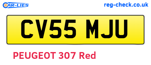 CV55MJU are the vehicle registration plates.