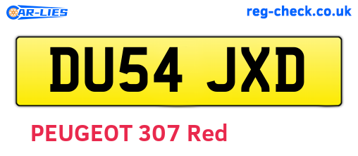 DU54JXD are the vehicle registration plates.