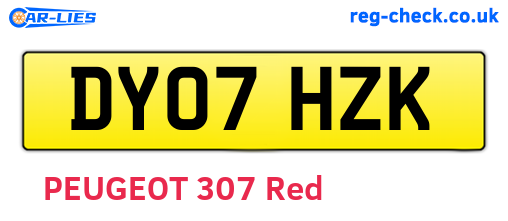 DY07HZK are the vehicle registration plates.