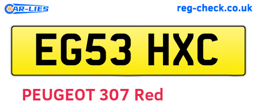 EG53HXC are the vehicle registration plates.