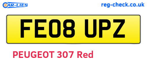 FE08UPZ are the vehicle registration plates.