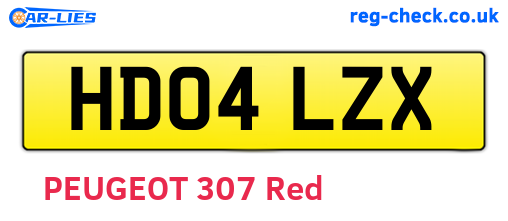 HD04LZX are the vehicle registration plates.