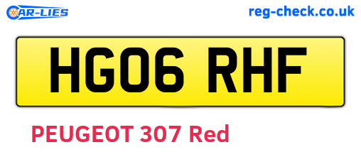 HG06RHF are the vehicle registration plates.
