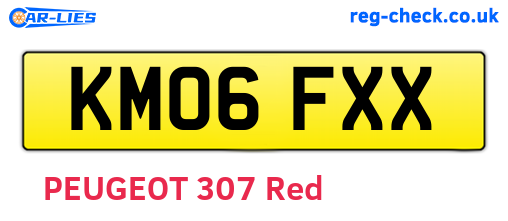 KM06FXX are the vehicle registration plates.