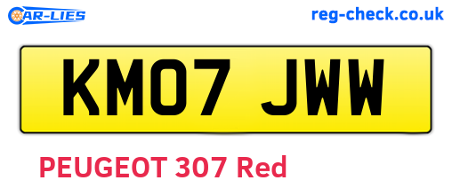 KM07JWW are the vehicle registration plates.