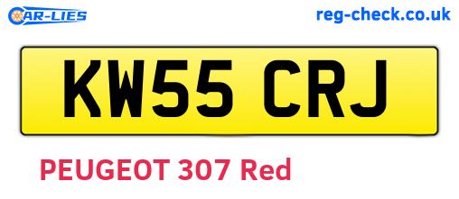 KW55CRJ are the vehicle registration plates.
