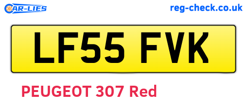 LF55FVK are the vehicle registration plates.