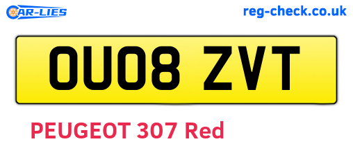 OU08ZVT are the vehicle registration plates.