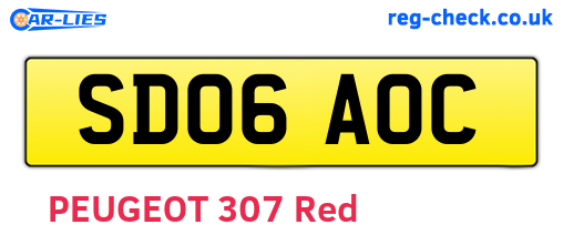 SD06AOC are the vehicle registration plates.