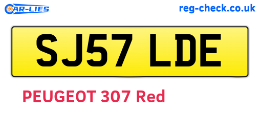 SJ57LDE are the vehicle registration plates.