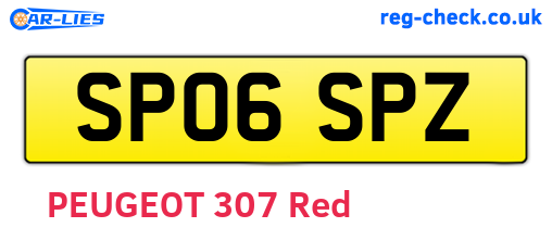 SP06SPZ are the vehicle registration plates.