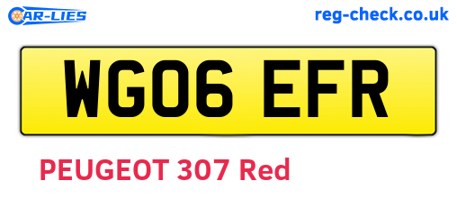 WG06EFR are the vehicle registration plates.