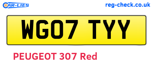 WG07TYY are the vehicle registration plates.