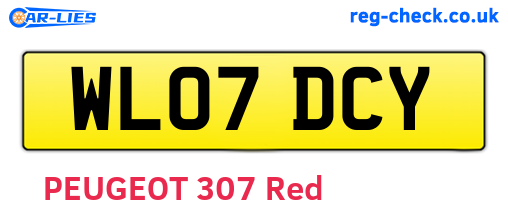 WL07DCY are the vehicle registration plates.