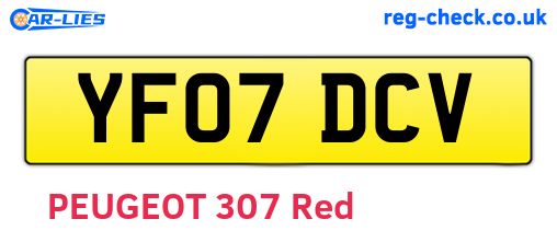 YF07DCV are the vehicle registration plates.