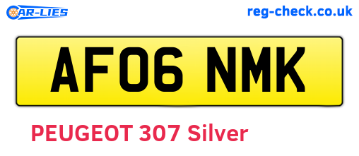 AF06NMK are the vehicle registration plates.