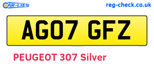 AG07GFZ are the vehicle registration plates.