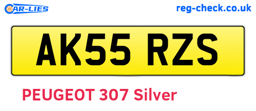 AK55RZS are the vehicle registration plates.